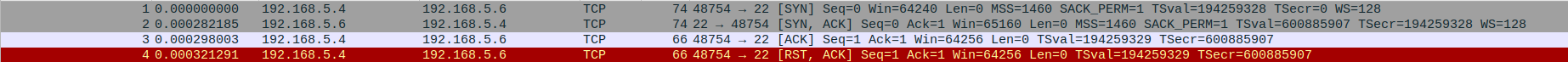 wireshark view of the decoy